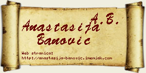 Anastasija Banović vizit kartica